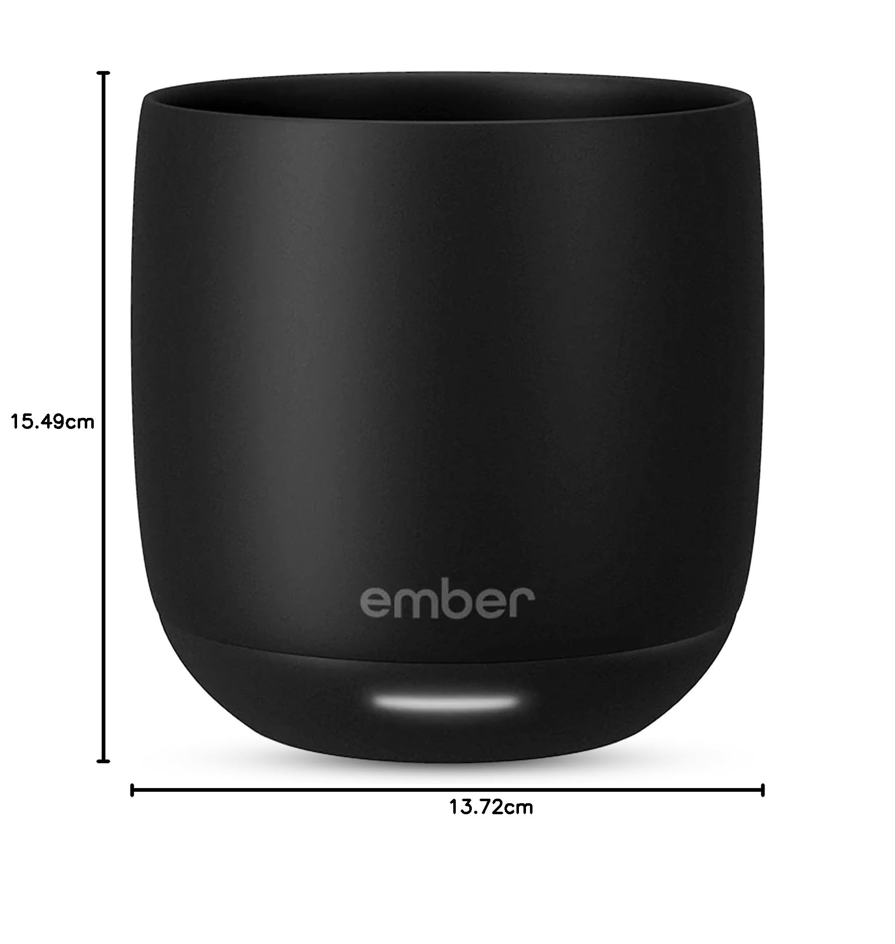 Ember Smart Cup mit Temperatureinstellung – 178, per App steuerbar, wiederaufladbarer, aufheizbarer Kaffeebecher mit Intelligent LED Display, 1,5-Stunden-Akku, Schwarz