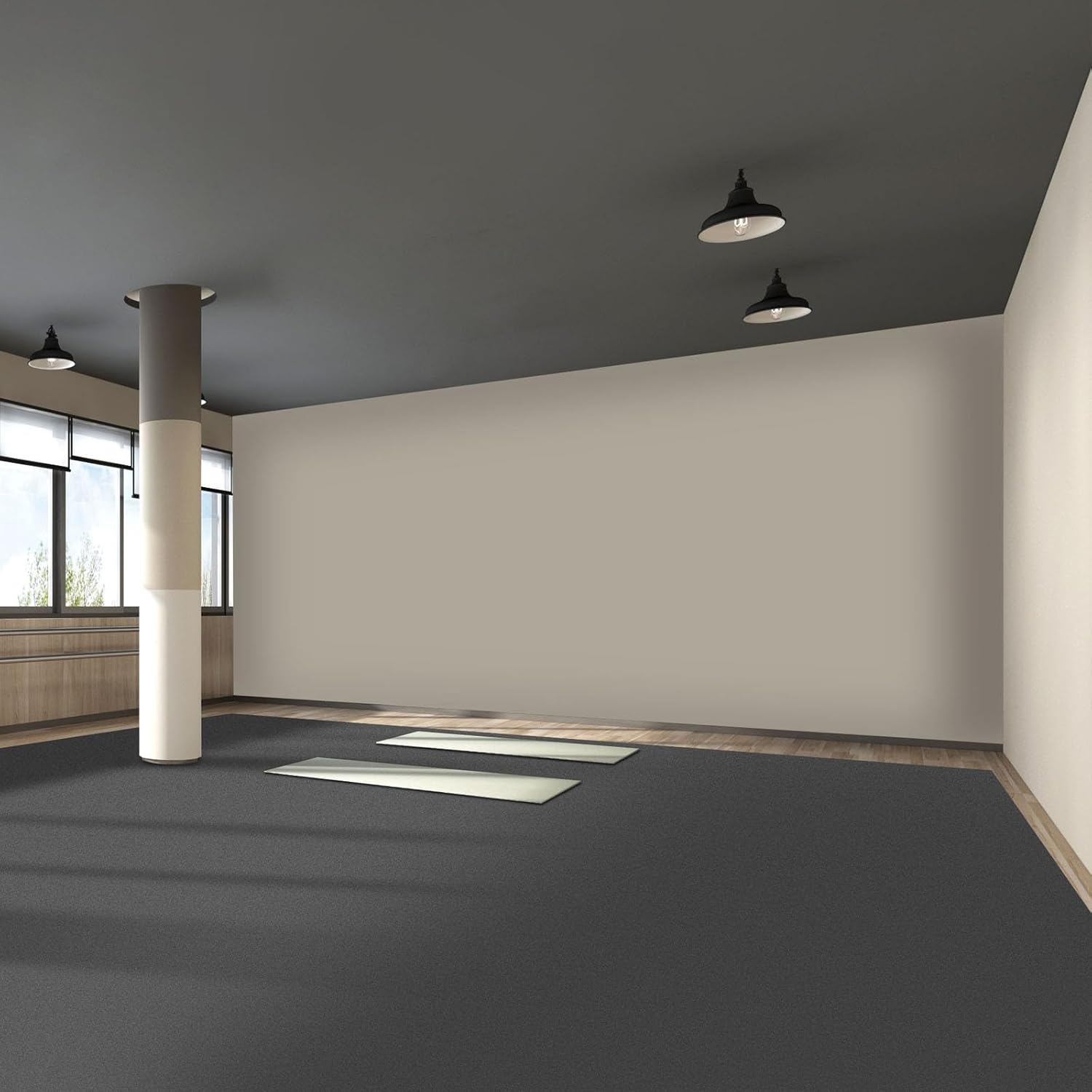 Happybuy 6.6x3.9ft Dance Floor, PVC Vinyl, 0.06in Thick, Black/Grey Reversible, Non-Slip, Portable, Ballet & Jazz Dance