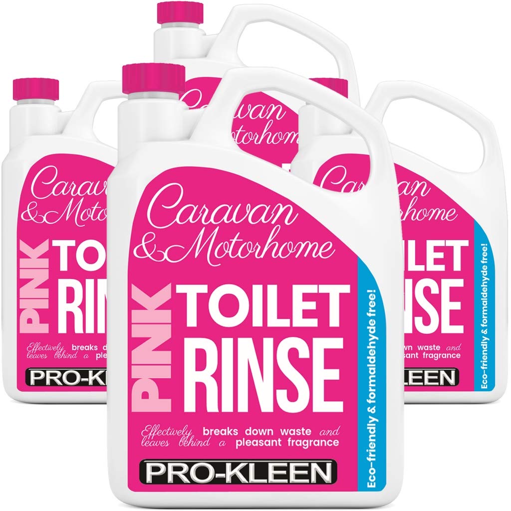 Pro-Kleen Pink Toilet Chemical Rinse Solution Fluid Cleaner 8L for Caravan and Motorhomes - Eco-Friendly, Formaldehyde Free - Upto 80 Treatments - 8 Litres