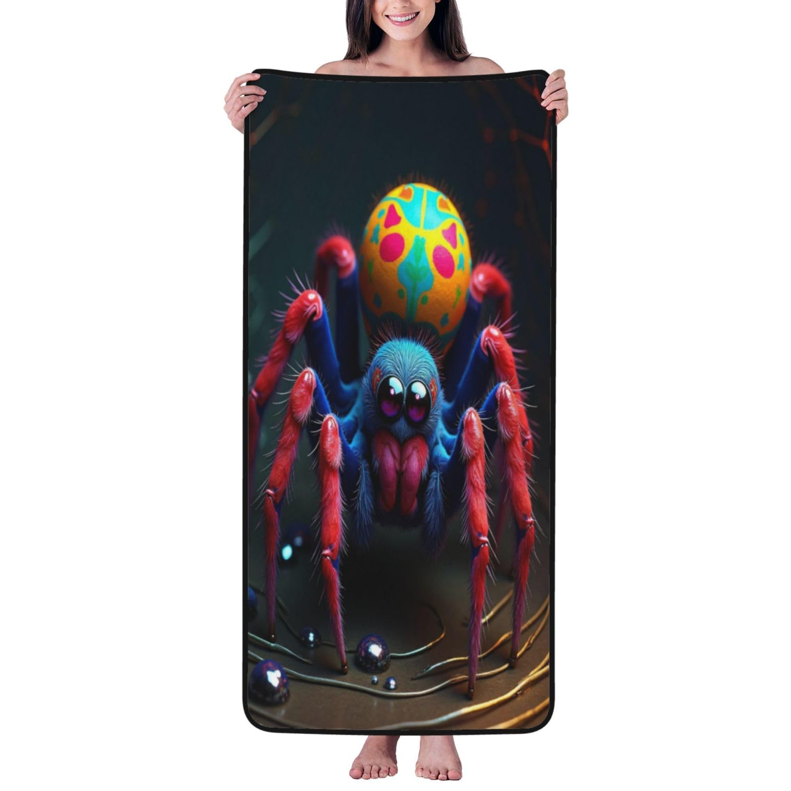 Serviettes en microfibre pour le corps à haute absorption motif araignée colorée