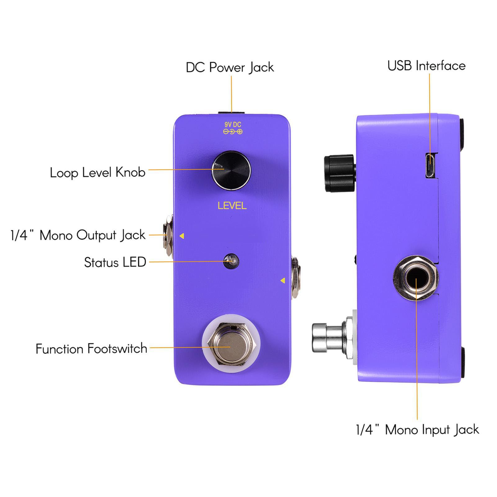 Pedale 'effetto a Looper di Chitarra Pedale a 5 Minuti a Looper a per il Basso per Chitarra Elettrica