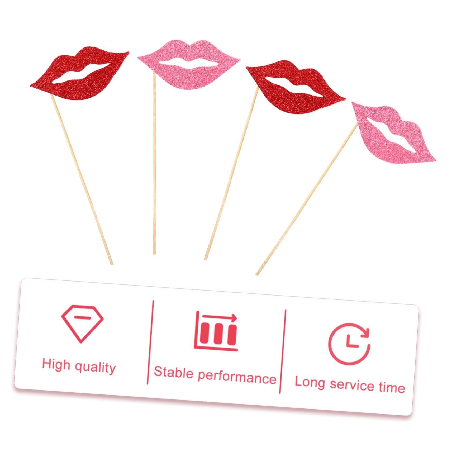 3 Sätze Teiliges Party Foto Requisiten Rote Und Rosa Lippen Selfie Props Wiederverwendbar Für Geburtstag Hochzeitsfeier Familienfest Fotokabine Zubehör 40 Stück * 3