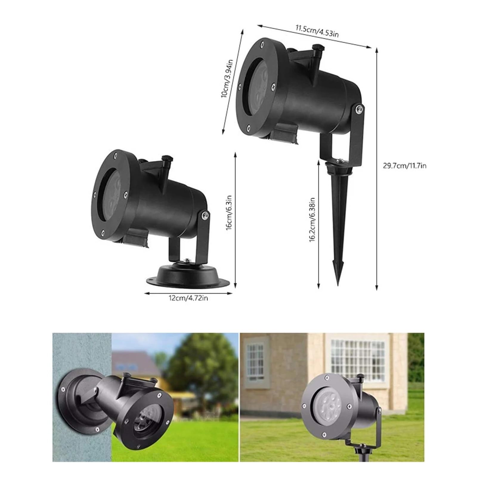 Projecteur Lumières Extérieures Projecteur de flocons de neige de noël, lumières imperméables, 16 cartes de Film, Projection de lumière féerique, décor d'halloween, noël et nouvel an pour le jardin, l