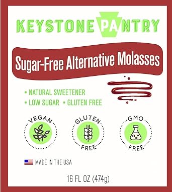Sugar-Free Molasses Substitute 16oz, Low Sugar Syrup, Vegan Gluten-Free