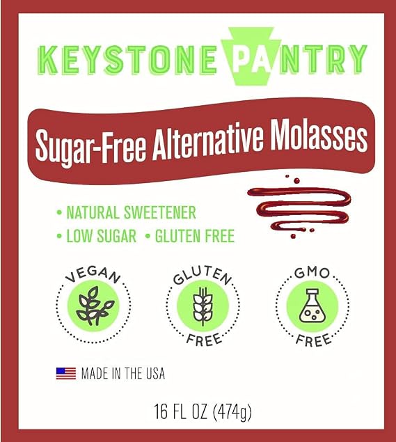 Sugar-Free Molasses Substitute 16oz, Low Sugar Syrup, Vegan Gluten-Free