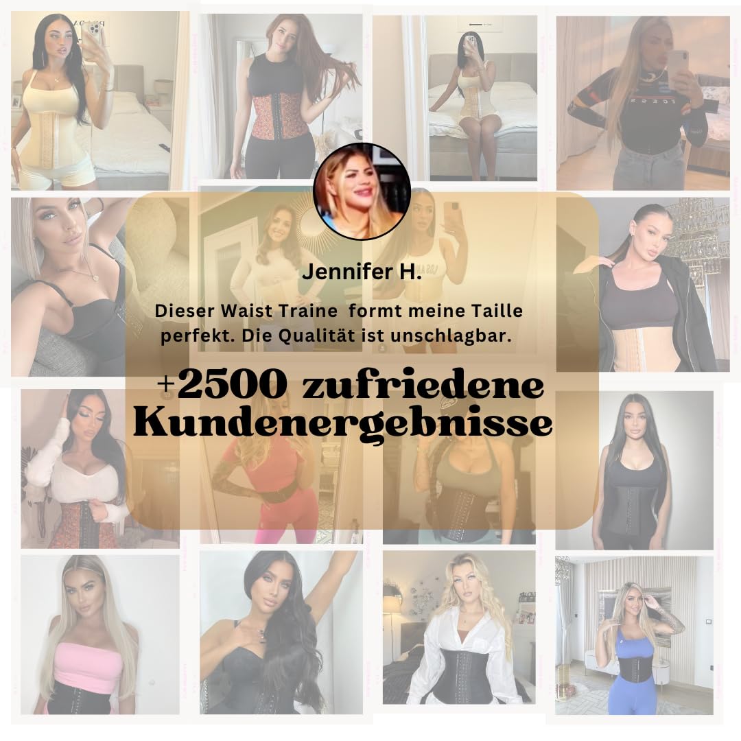 Corset Korsett Damen, Hochwertiger Waist Trainer, Bauchweg Sofort-Effekt, Korsagen für eine Schmalere Taille, Taillenmieder für schöne Sanduhr- Figur