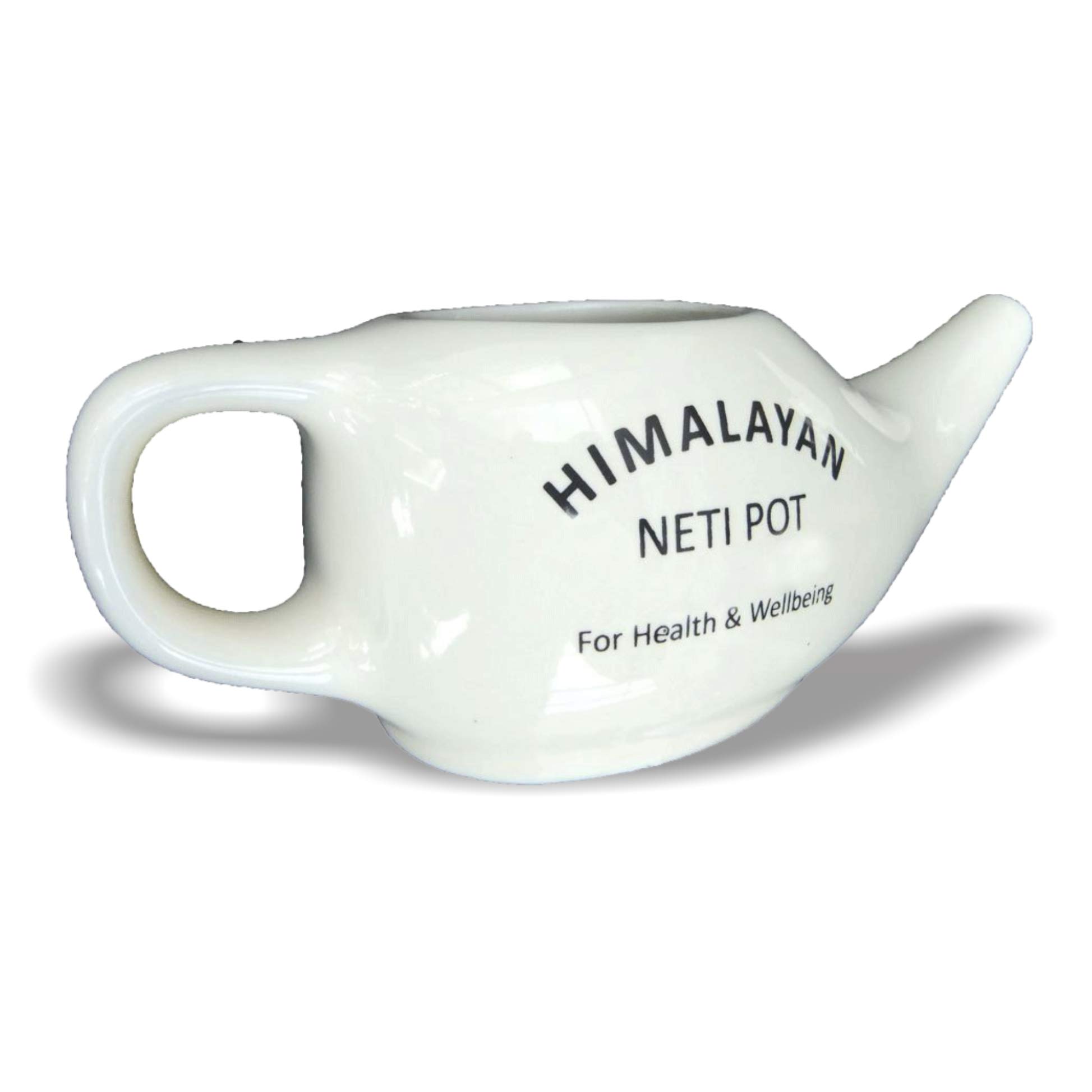 Ceramic Neti Pot + 200g Organic Salt. Nasal Irrigation Health Ceramic Himalayan Neti Pot and Neti Unrefined Sinus Cleansing Nasal Sachets