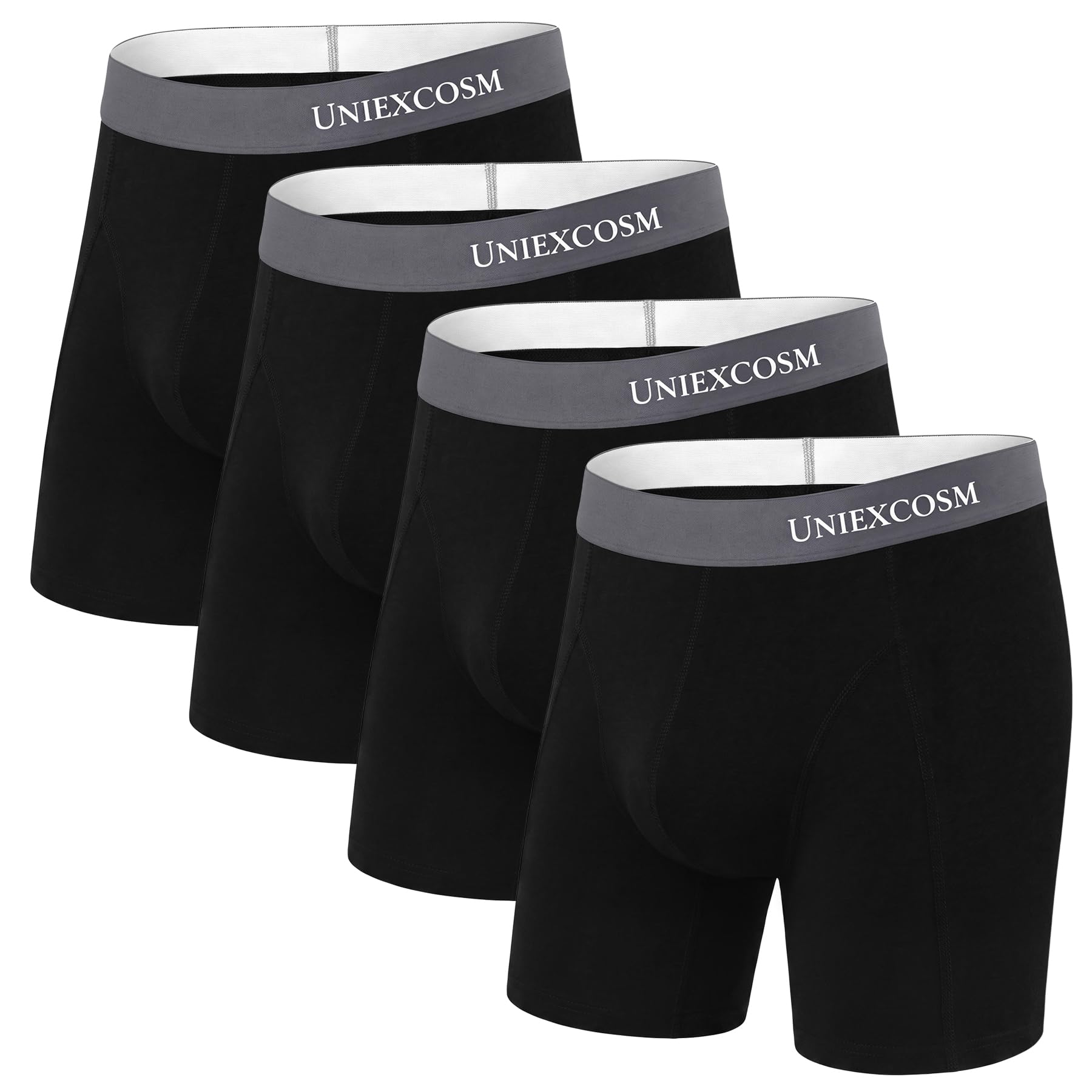 Uniexcosm Boxershorts Herren Baumwolle (2er - 5er Pack), Retroshorts Männer ohne kratzendes Etikett Bequeme Atmungsaktive Unterhosen für Alltag & Sport