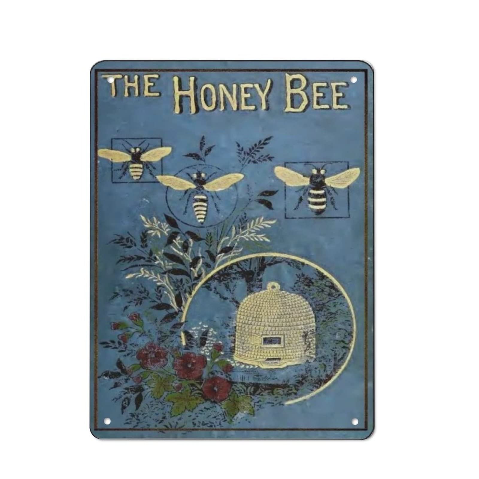 AOOEDM The Honey Bee Tin Metal Sign Wall Decor Funny Inspirational Quote Wall Art Sign Vintage Tin Signs For Home Coffee Bar Man Cave Sign Pub Poster