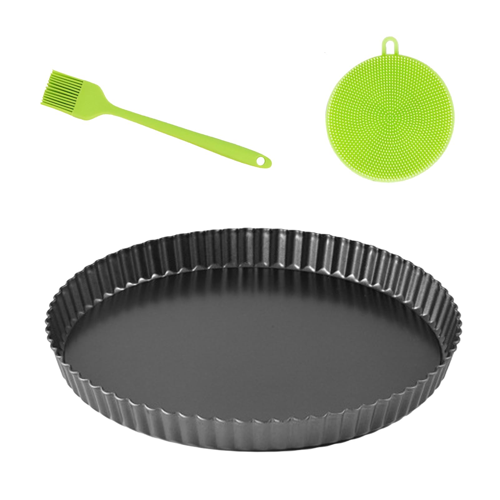 COONE 22cm/8.6inch Quiche Pan, Carbon Steel Pie Pan with Non-Stick Coating, Perfect for Quiche Flan & Pie Baking