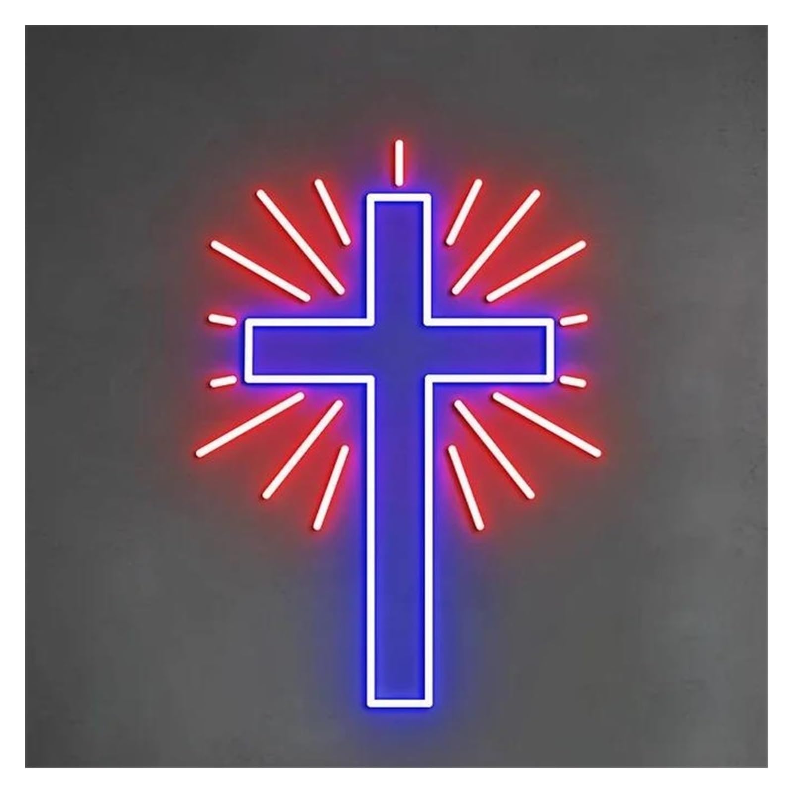 Lemst C Signs Lamp Jesus Ross Neon Sign For Faith Bedroom Wedding Living Room Wall Decoration Dimmable Usb Powered Night Light 38Cmx28cm(C)