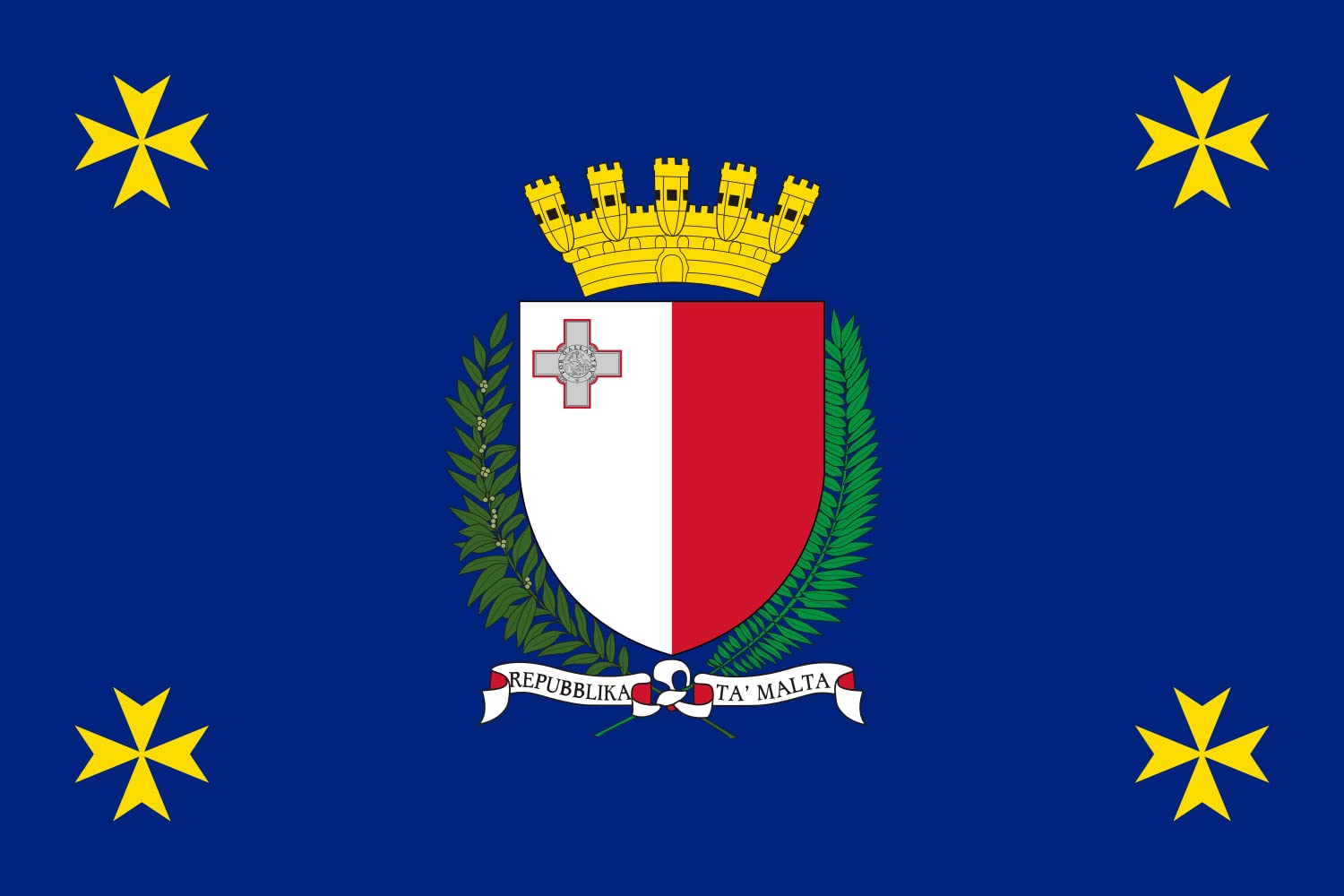 Drapeau President of Malta 1.35m² anti-effilochage pour pavoiser sans contrainte