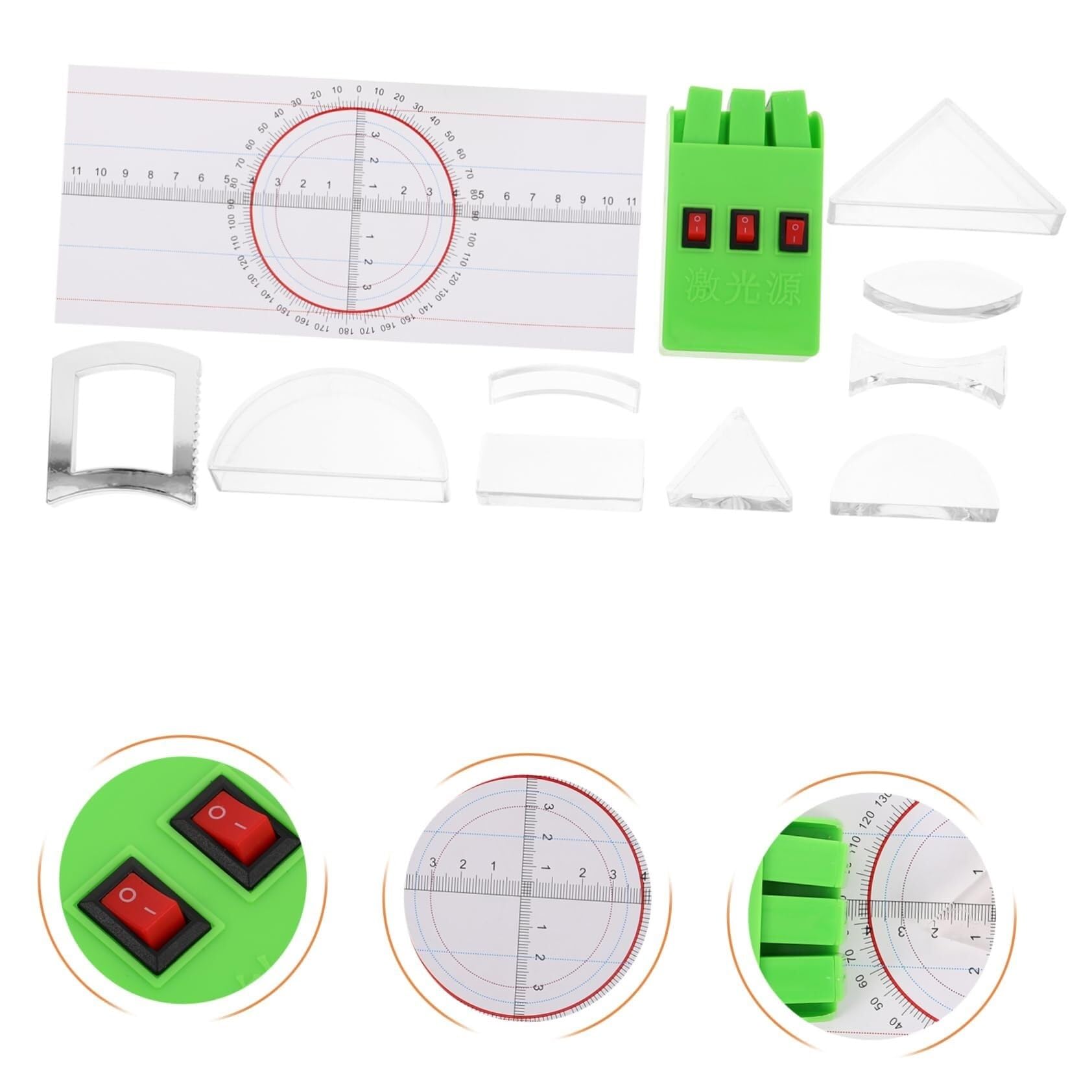 Attrezzatura per esperimenti ottici Kit scientifici ottici Strumenti per esperimenti ottici Kit scientifici per Ottica Prisma Riflettore Esperimenti di Fisica Kit di Ottica Lente c