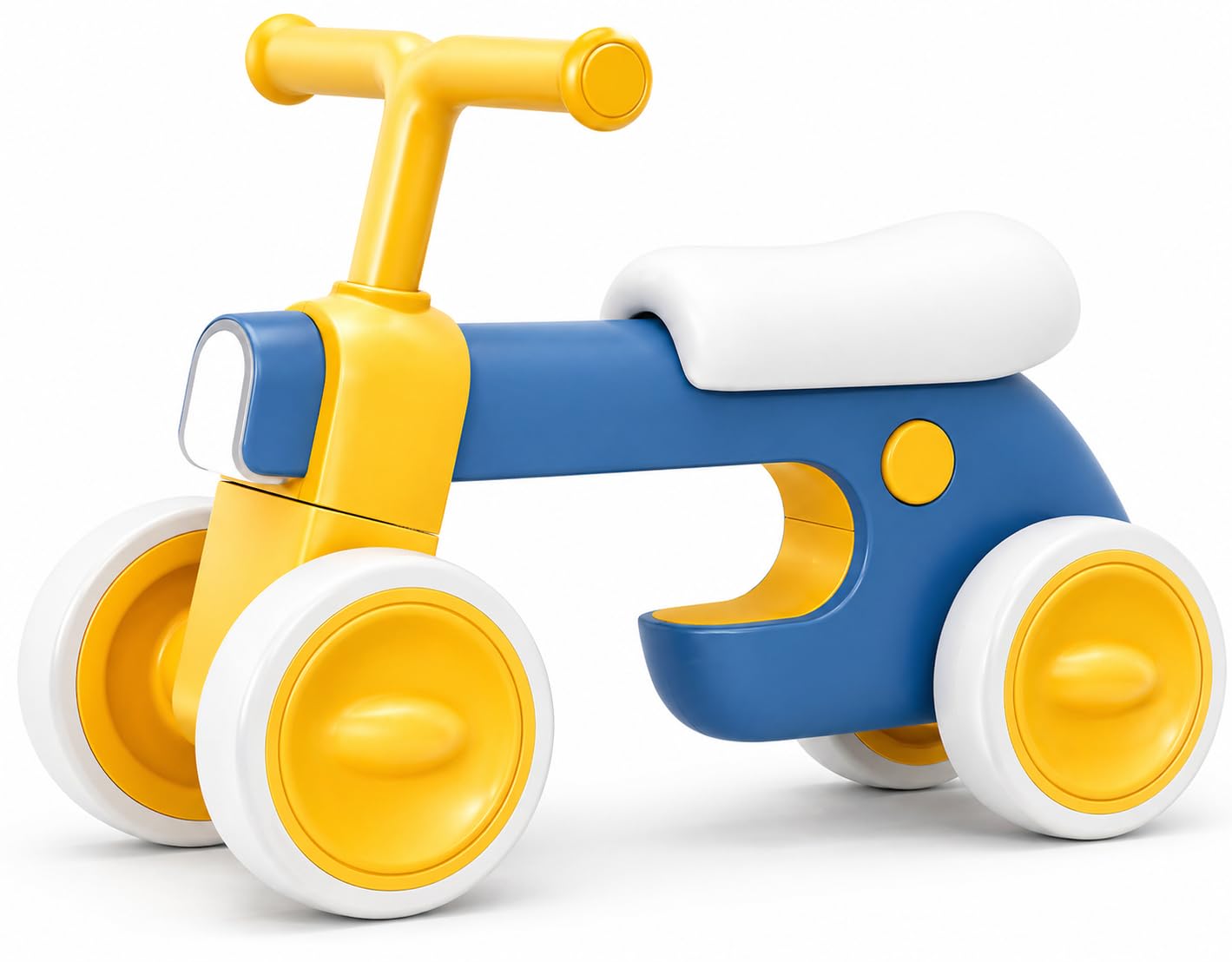 Henry & Colin First Balance Bike for 1 Year Old, 4 Wheel Toddler Bike with Fun Lights & Music, Soft Seat, No-Pedal Ride On Toy, 1st Birthday Gift for Boys & Girls Ages (12–36 Months)