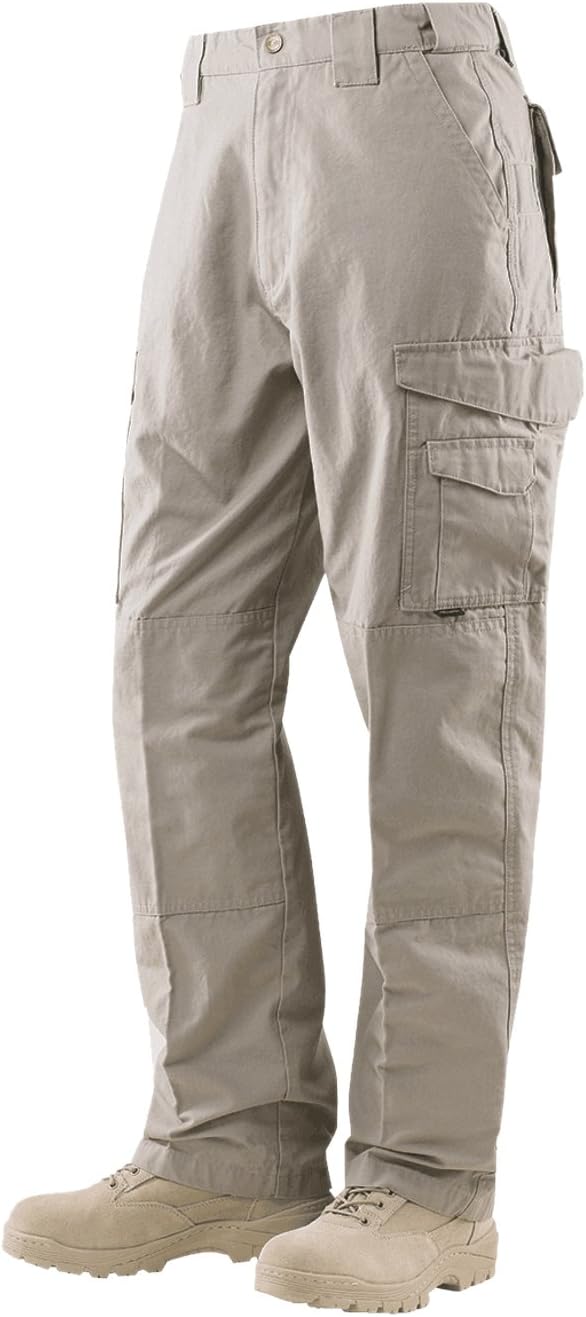 Tru-Spec 24-7 Original Tactical Pants for Men, Cotton Canvas, Durable, Concealed Carry, Reinforced, Ergonomic Fit, Multiple Pockets, Khaki - 40W x 32L