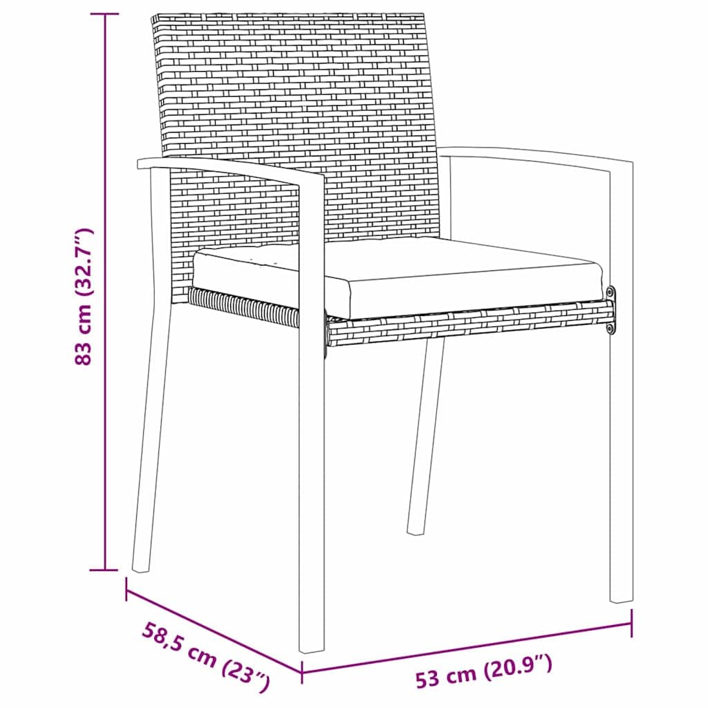 vidaXL Set da Pranzo per Giardino 9 PCS Nero Poly Rattan, Set di mobili da Giardino e terrazza, Rettangolare, Moderno, Ideale per pranzi, Feste e Relax all'aperto