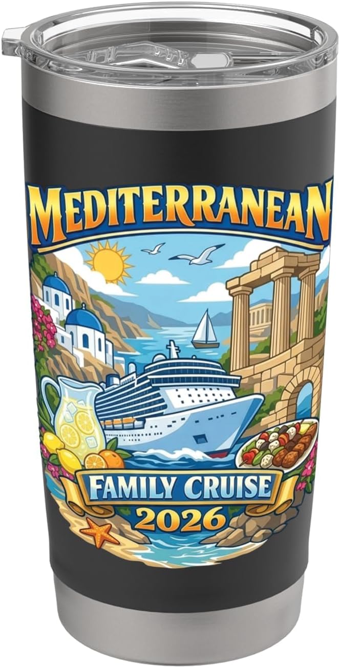 2026 Mediterranean Family Cruise Travel Adventure Souvenir Stainless Steel Insulated Tumbler