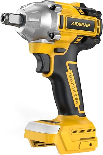 Llave de impacto inalámbrica para batería DeWalt, 500 Nm (369 pies-libras) pistola de impacto sin escobillas de 1/2 pulgada y 1/4 pulgadas,