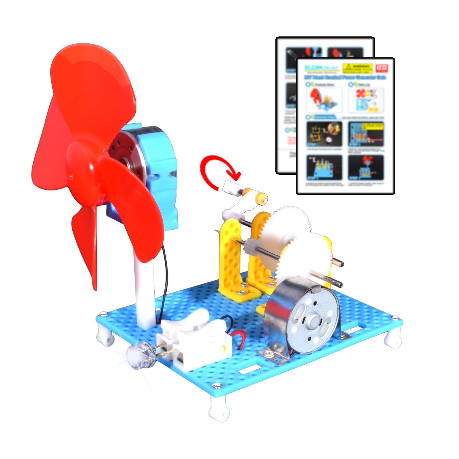 EUDAX Kid's Hand Cranked Power Generator Science Kit