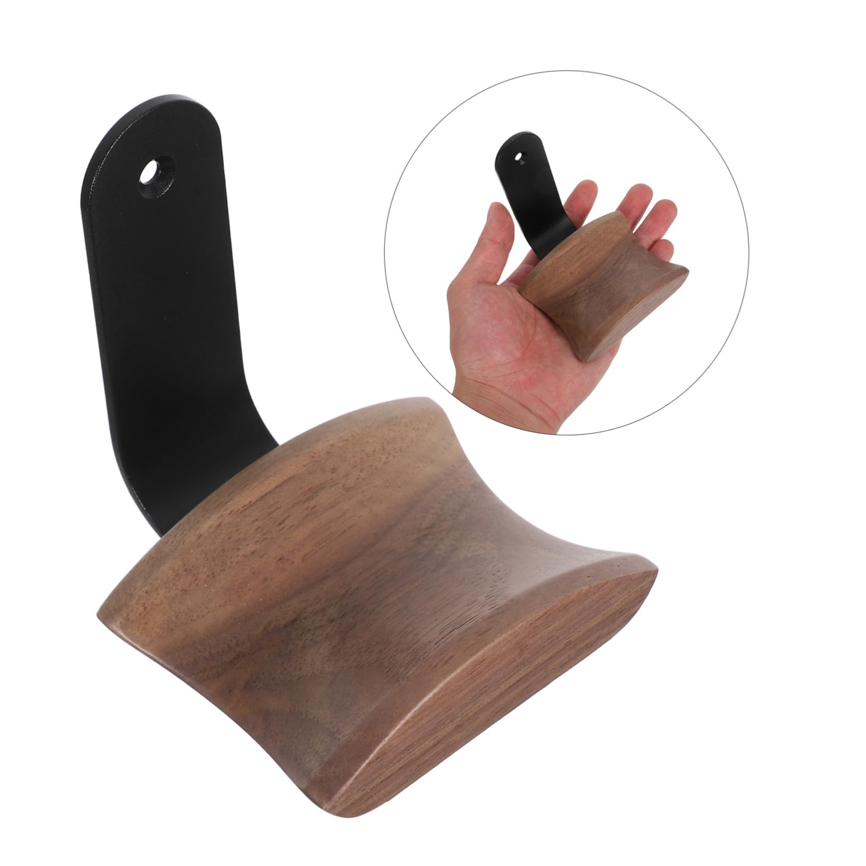 Hemobllo Soporte de Pared para Auriculares Madera Nogal Gancho Resistente Montaje Fácil para Oficina y Gaming