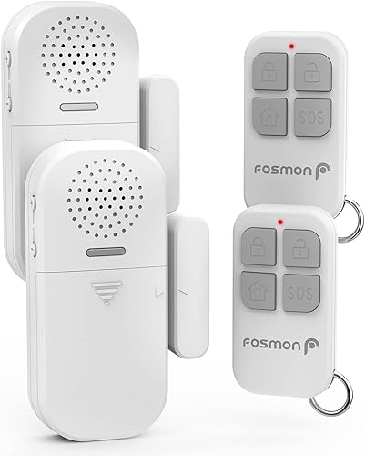 Fosmon Alarmas inalámbricas de puerta para seguridad del hogar, paquete de 2, alarmas con sensor de ventana de 130 dB alimentadas por batería con