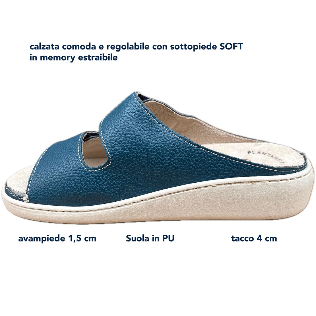 ciabatte DONNA a strappo ecopelle comfort PREST1GE Nuvola plantare memory estraibile anche plantari propri