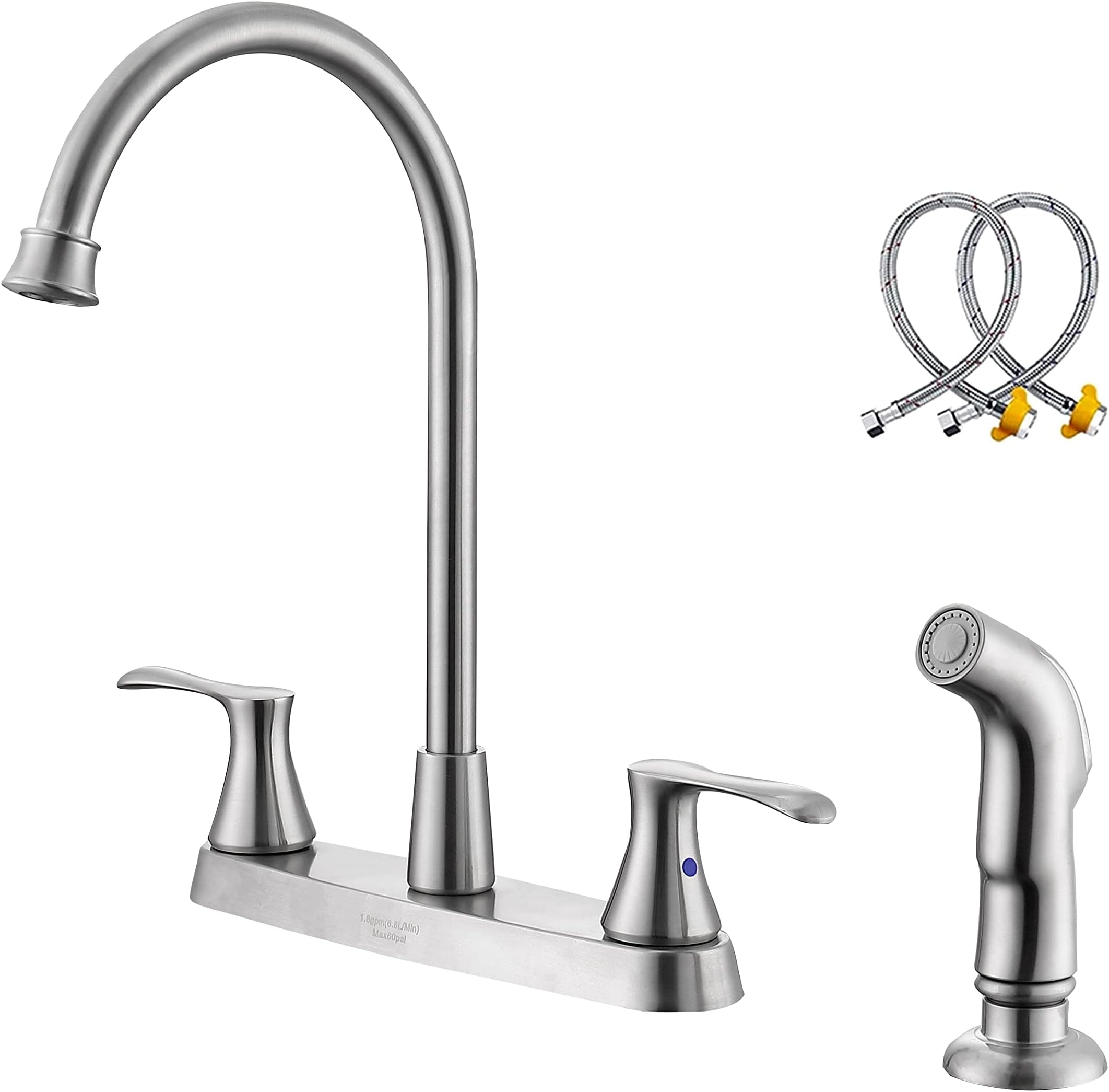 Moen CA87000SRS Banbury Two Handle Stainless Steel Kitchen Faucet Side