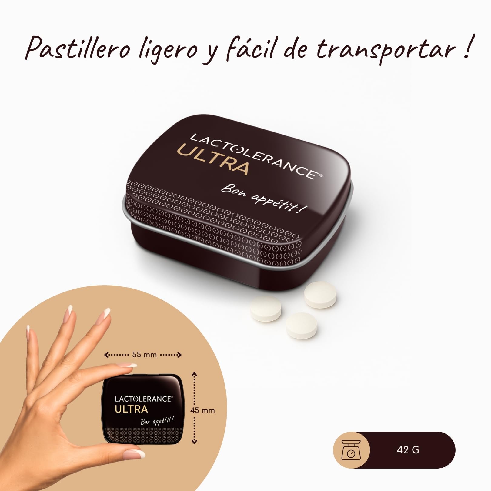 LACTOLERANCE ULTRA - Alta concentración de lactasa (20.000 FCC) y lipasa (500 UI) - Doble acción para la digestión de lactosa y grasas - Envase de 36 comprimidos - Fabricado en Francia