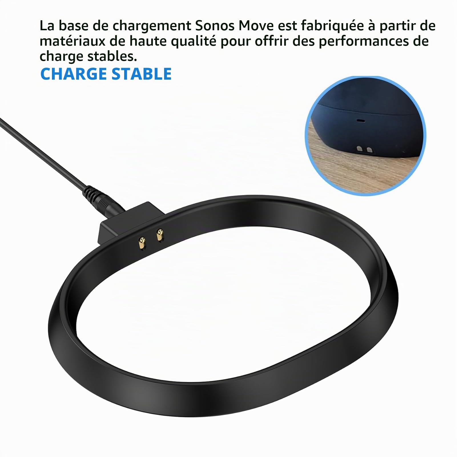 Base de Charge pour Move, Station de Charge avec Adaptateur Secteur 45 W, Adaptateur de Station de Charge de Remplacement pour Move Gen 2ème et 1ère – Câble de 2 M (Prise UE)