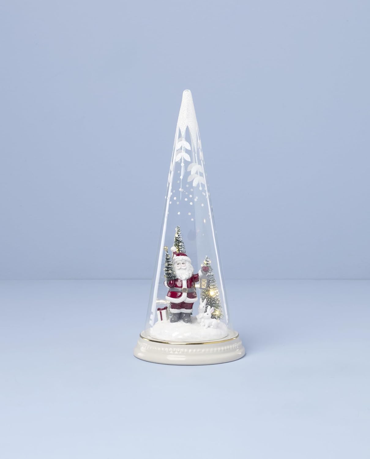 Lenox Figurine, Merry & Magical Light-Up Santa with Lantern Figurine, Porcelain, Encased in Glass, Christmas Decorations, Christmas Decor Indoor (1-Piece, 11.5-Inch Height) 3 AA Batteries Not Included - Image 4
