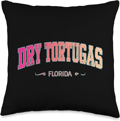 Dry Tortugas Florida State Fan Merchandise Souvenir Throw Pillow, 16x16, Multicolor