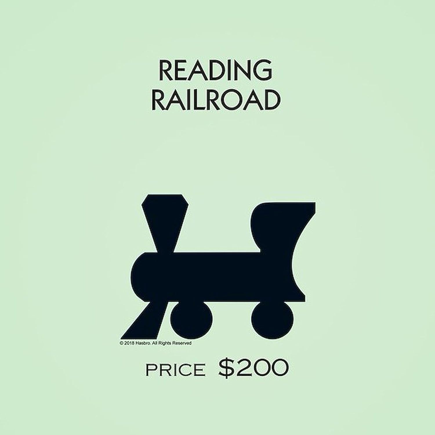CafePress Monopoly Reading Railroad Square Sticker 3 X 3 Square Bumper Sticker Car Decal