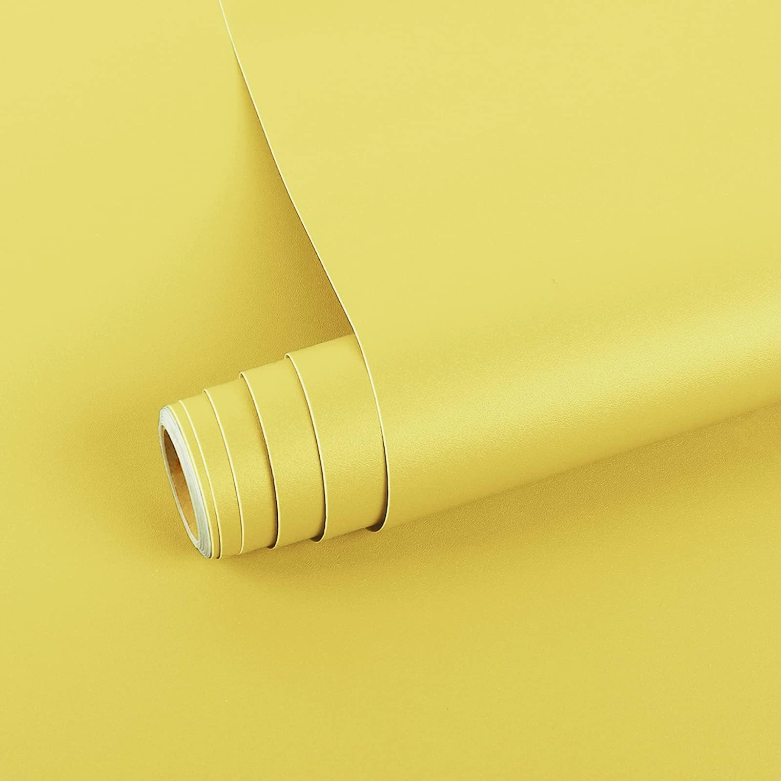 VEELIKE Remake Sheet, Solid, Matte, Yellow, Removable, Wallpaper Seal, Cutting Sheet, Super Thick, Interior Seal, Renovation Sheet, Wall, Repair Sticker, Adhesive, Waterproof, Thick, Renewable,