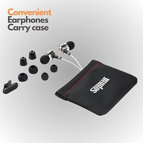 Miniatura 12 de Sephia SP3060VC - Auriculares con cable y micrófono, auriculares intrauditivos con graves profundos y aislamiento de ruido, controladores de 10mm,