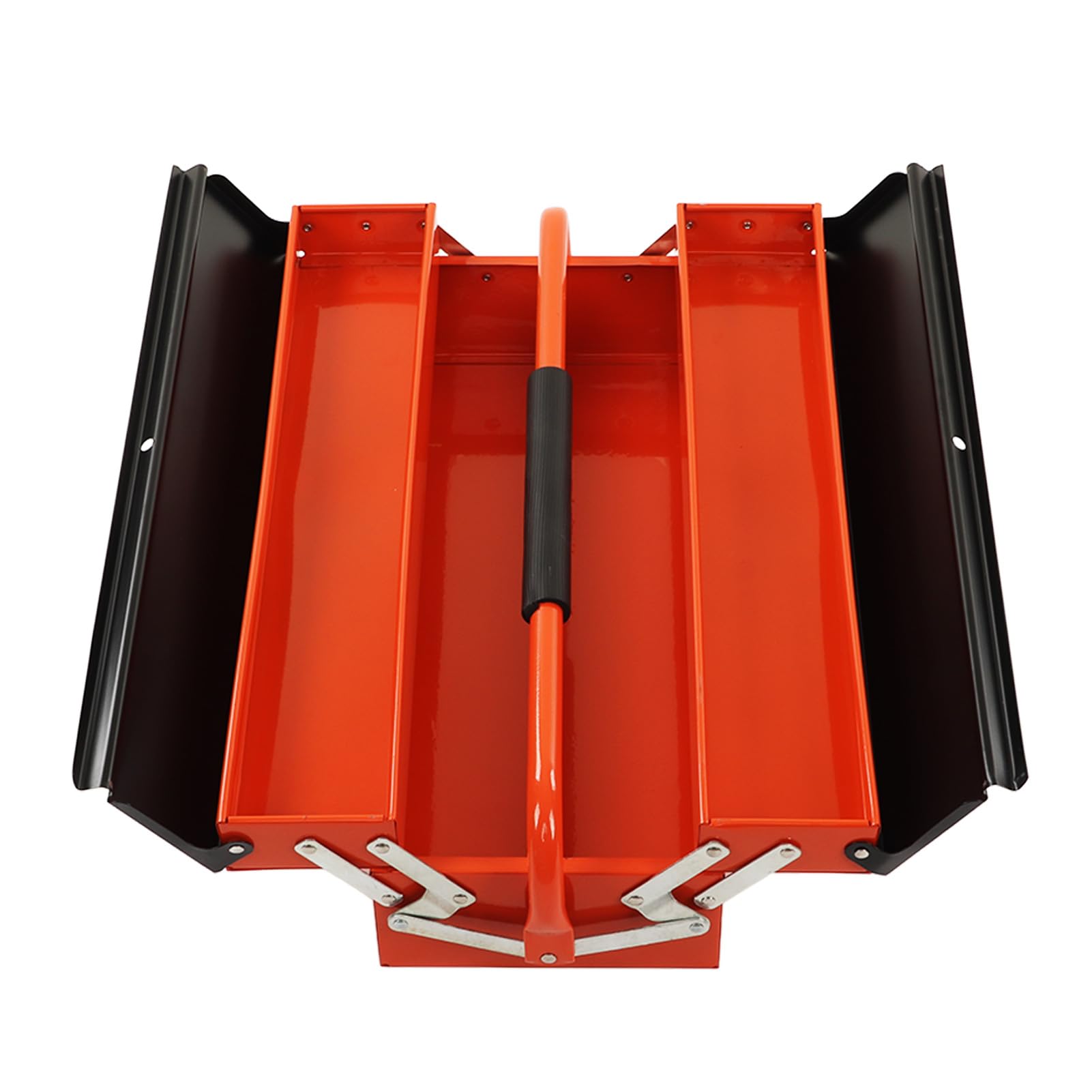 Wspornik do Przechowywania Narzędzi Blacha Walcowana na Zimno Składany Organizer na Narzędzia 2-warstwowa 3 Taca 530x200x147mm Pogrubiona Malowana Metalowa Obudowa do Warsztatu Garażowego
