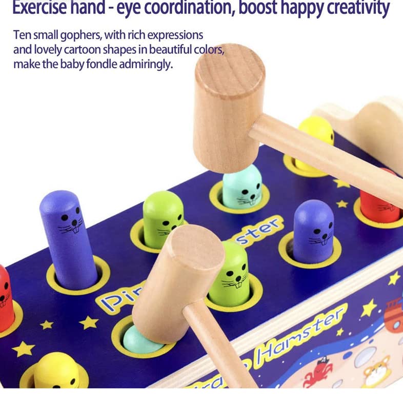 TOYARTSY Pounding Game - Hammer & Pound Toy for Single & Double Kids - Early Montessori Educational Tool Gift for Girls & Boys 4