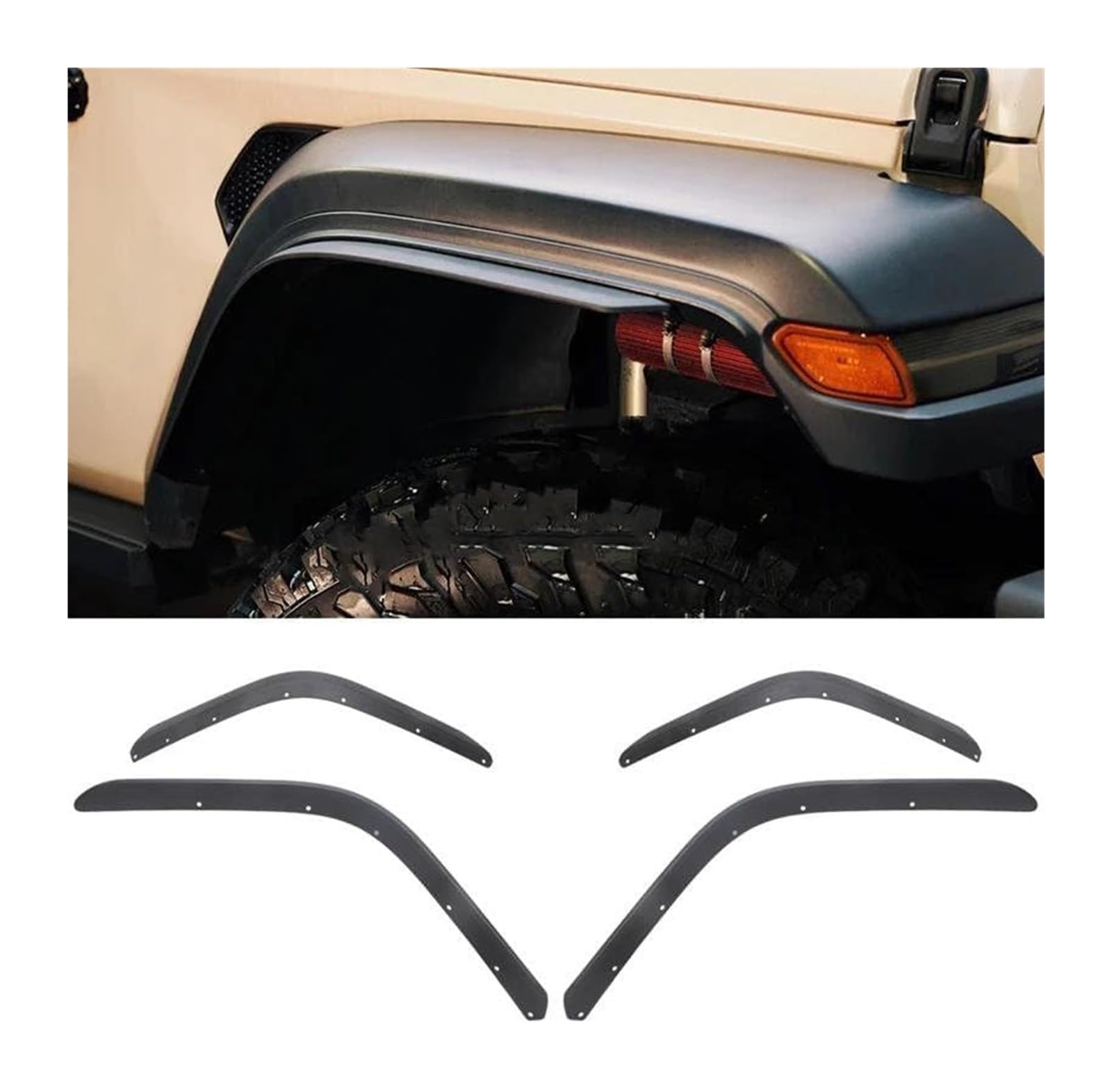 Guardabarros Ruedas Coche para Jeep para Wrangler JL 2018-2023 Guardabarros Delantero Y Trasero Bajo contra Salpicaduras Protectores Pasos Rueda