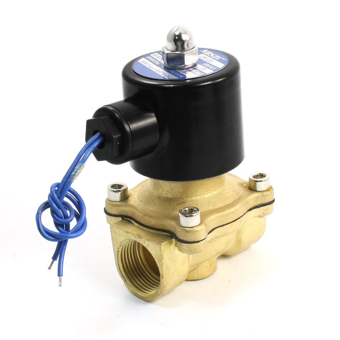 Électrovanne DC 12V eau air huile avec double fil 3/4PT et pression 0-10kg/cm2