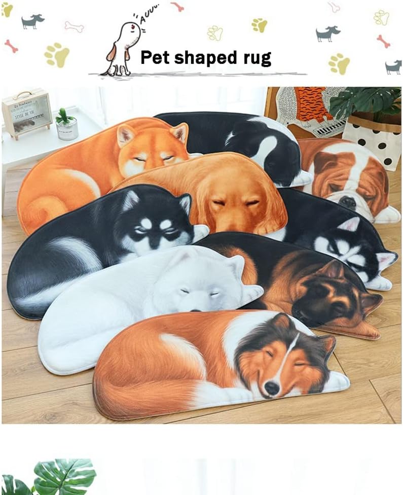 German Shepherd Dog Shape Soft Bathroom Rug, 15.7" X 34.3", Non Slip, Absorbent, Machine Washable, Modern, Indoor/Outdoor