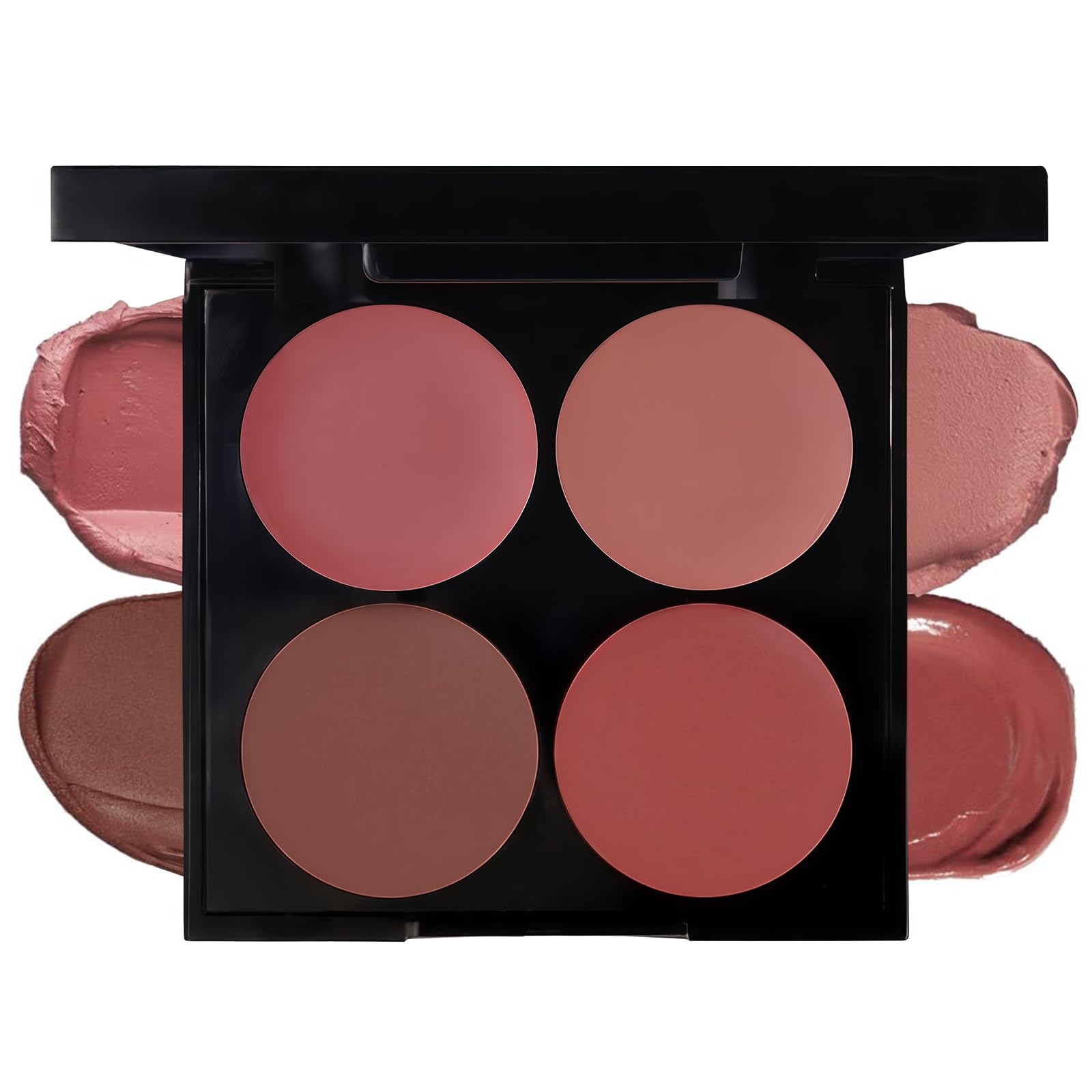 Palette di Guance opaca 4 colori Marrone chiaro, Quad di crema Blush per donne, Blush a lunga durata, Finitura naturale Cosmetici del viso, Fard per guance, Senza crudeltà sugli animali