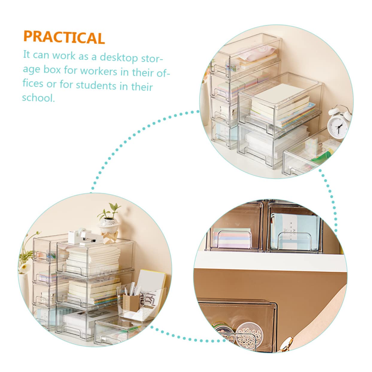 Organisateur de Maquillage pour Tiroir en Acrylique, Boîte de Rangement