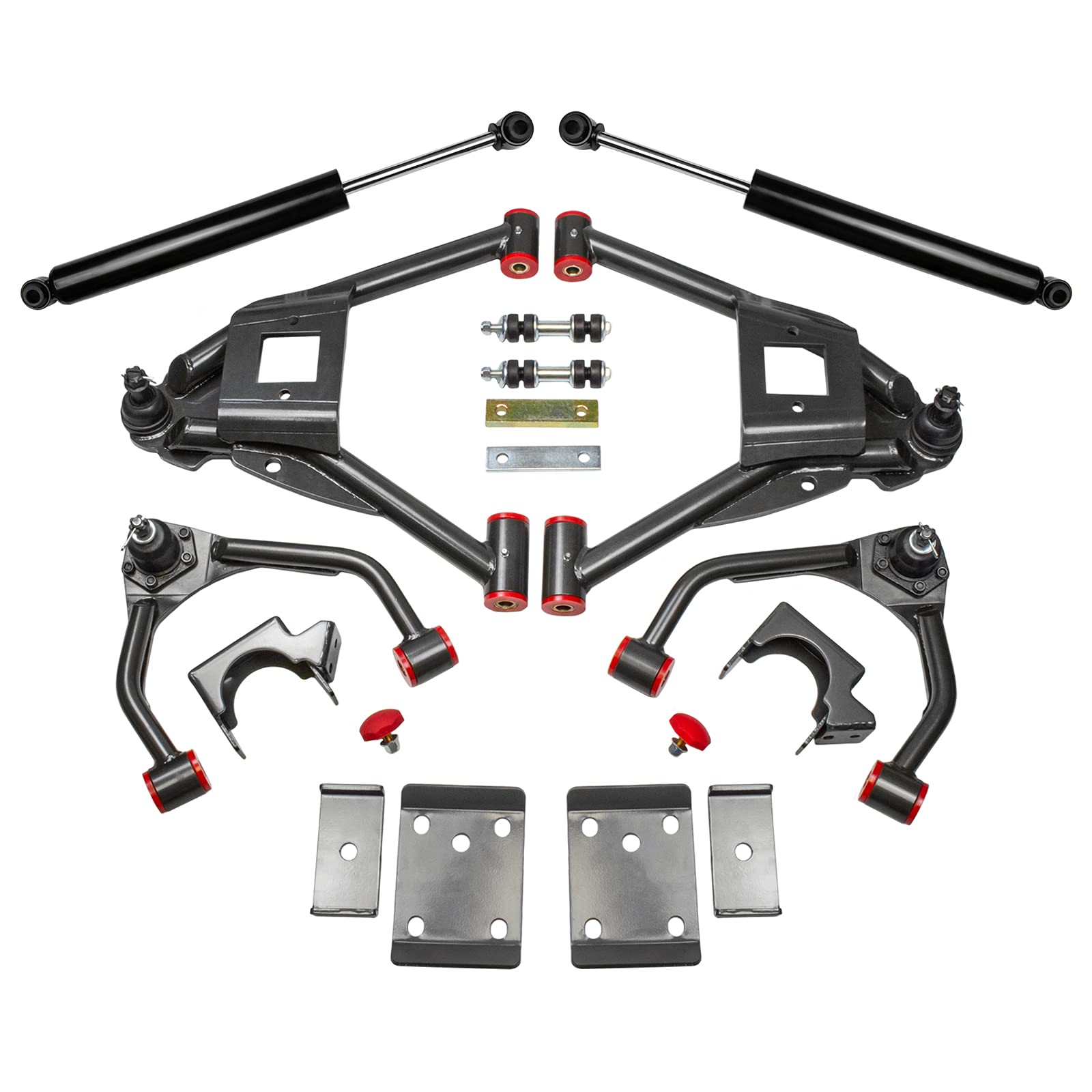 4"/7" Drop Control Arm Lowering Kit with Shocks For 2015-2018 Chevy Silverado 1500 2wd by Tss