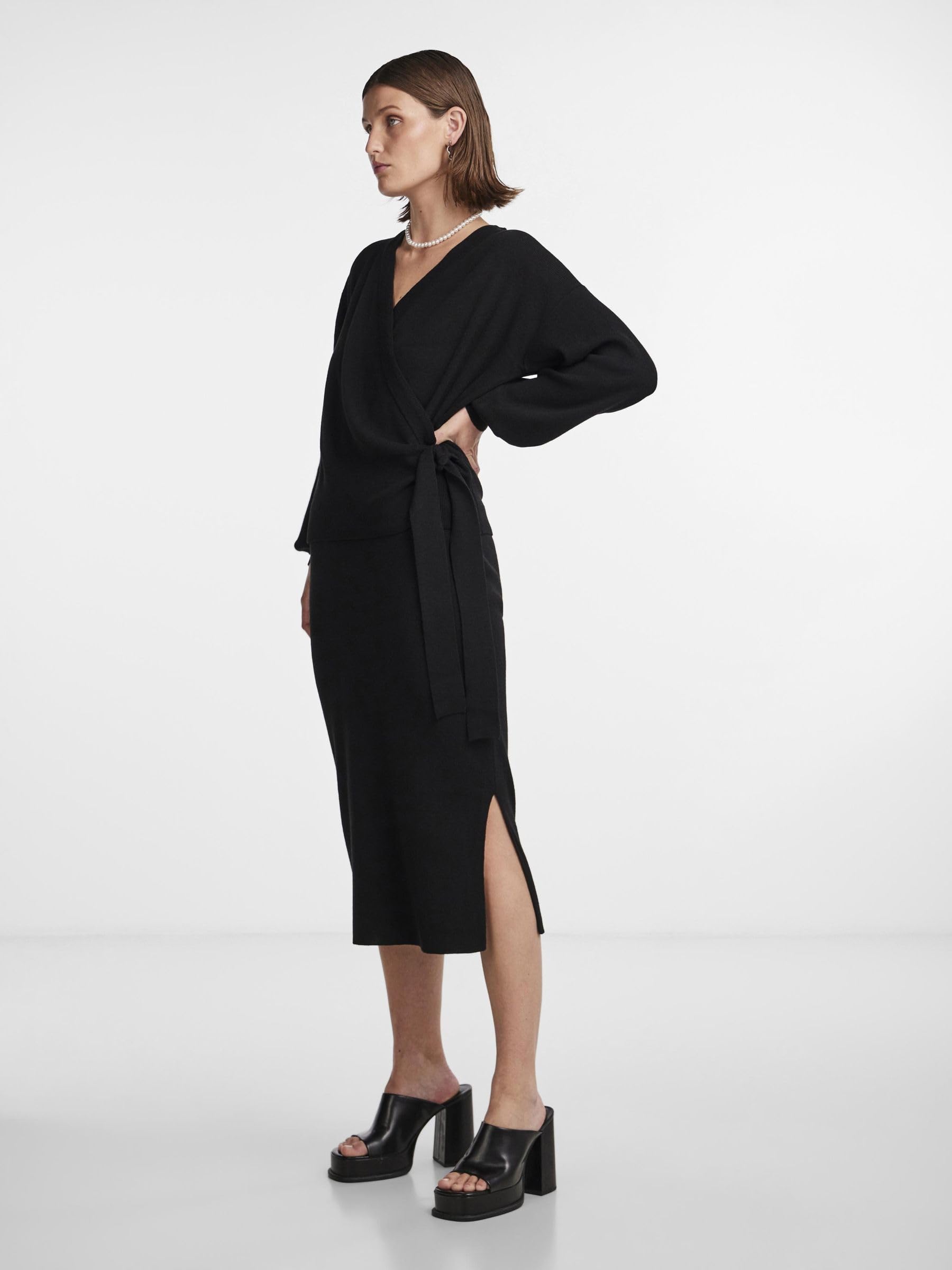 YAS Assi HW Midi Knit Skirt S. Noos Gonna in Maglia Donna