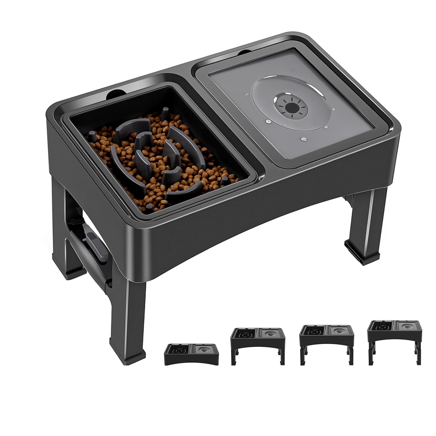 Comedero Perro Elevado,Comedero Perro,Comedero Elevado Perro,Comedero Bebedero Perro,Comedero Antivoracidad,Perros Pequeño,Mediano y Grande,Ajustable 4 Alturas,recipientes 2x1600 ml