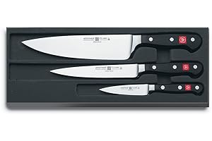 Classic High Carbon Steel 3 Piece Chef's Knife Set: Wickedly Sharp