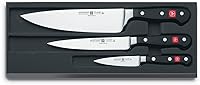 Wüsthof Classic 3-Piece Knife Set: 3.5" Paring, 6" Utility & 8" Chef's - Precision Forged High-Carbon Steel, German Made