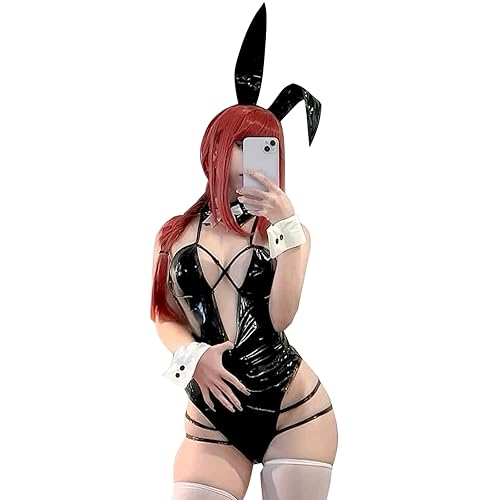 KORURACLUB Bunny Girl Cosplay Anime Bunny Suit Cosplay Ideal for Halloween Conventions Christmas Party Cosplay Events - Black - X-Large