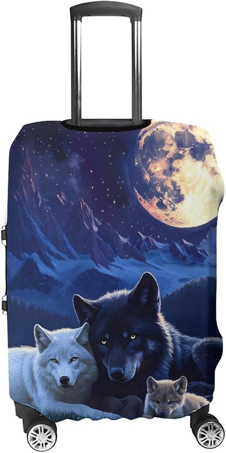 Wolf Family Suitcase Covers for Luggage Carry On Cover Travel Accessories Fit 19-32 Inch image 4