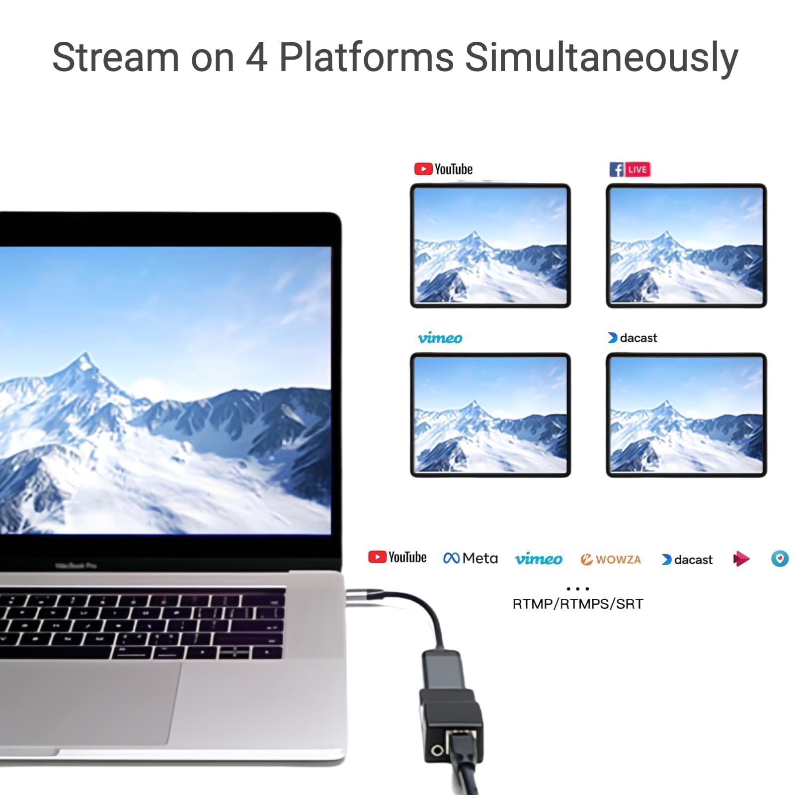 DDMALL 4K NDI Encoder, NDI|HX2 unterstützt, H.265 H.264 HDMI Video Encoder für Live-Streaming auf YouTube, Facebook, Twitch, IPTV, Modell HEV-4K