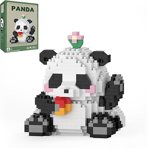 MJDDJA Mini bloques de construcción, panda, recuerdos de fiesta, micro bloques de juguete de panda para niños de 6, 7, 8, 9, 10+, juegos de